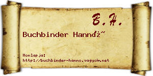 Buchbinder Hannó névjegykártya
